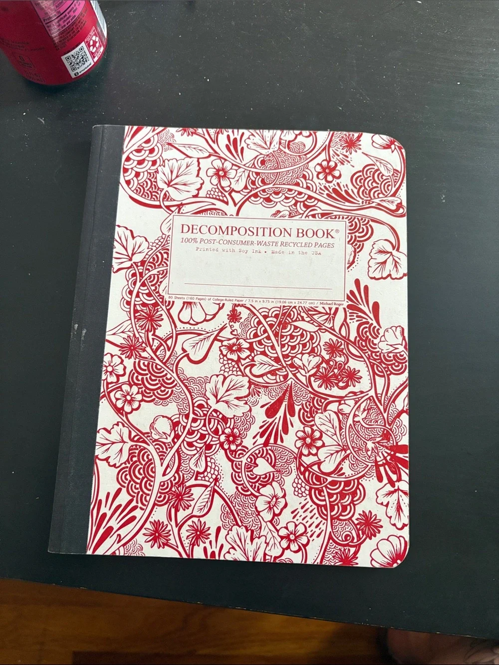 Composition Book — Red Floral Cover